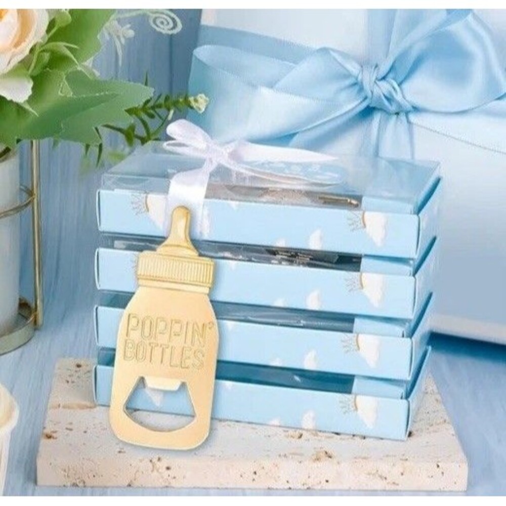 Baby Bottle Openers for Baby Shower Party Favors, Gifts keepsake, boys 24 piece